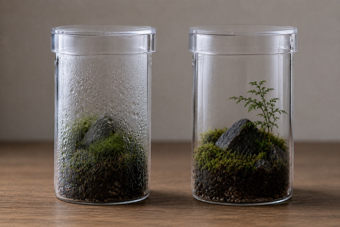 Heavy condensation on terrarium glass